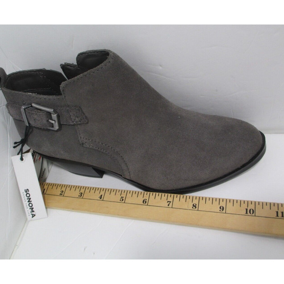 NEW Sonoma Giana Gray Leather Ankle Boots Womens 7.5M - Picture 11 of 13